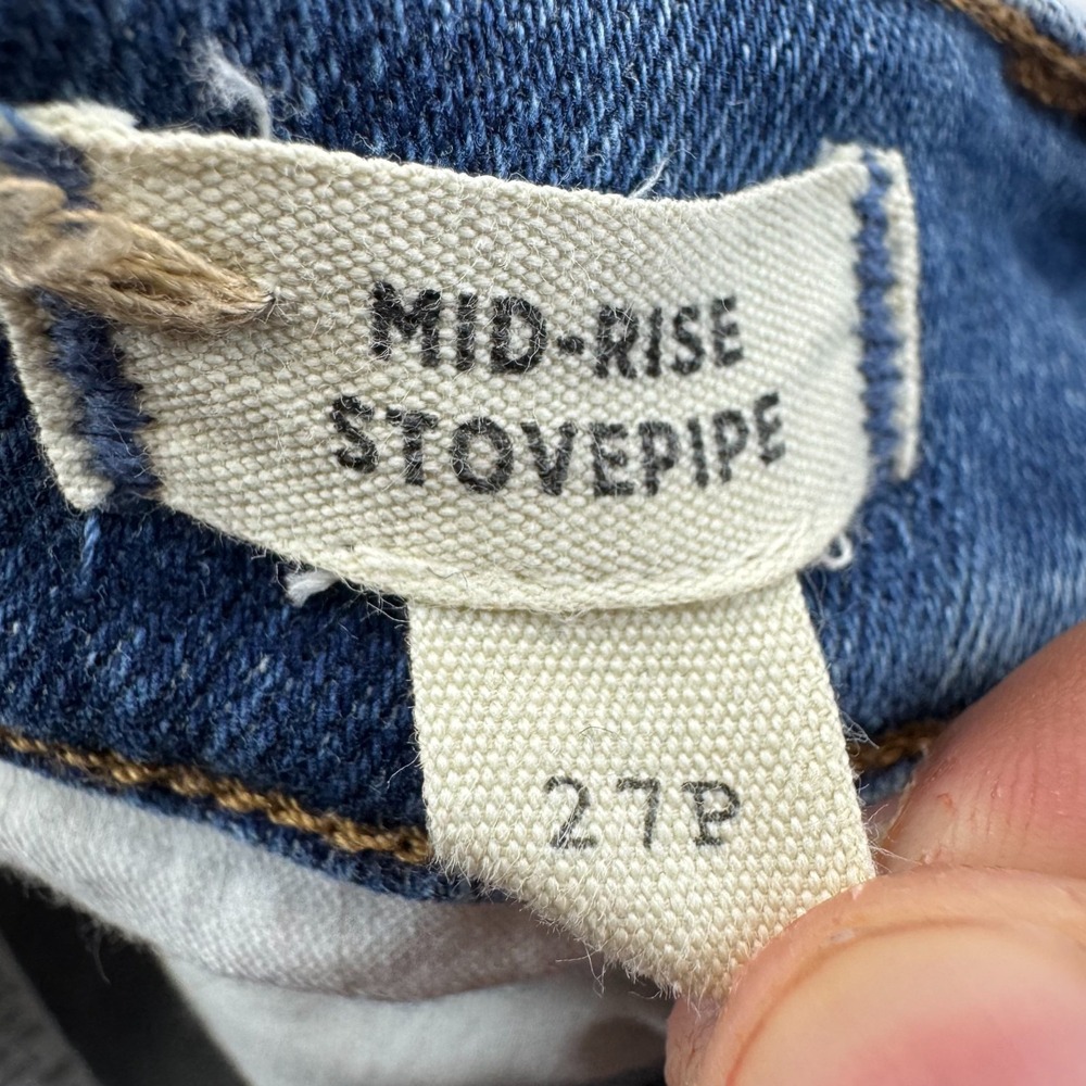 Madewell Jeans Womens 27P Blue Denim Mid-Rise Stovepipe Stretch Straight Leg - Picture 4 of 6